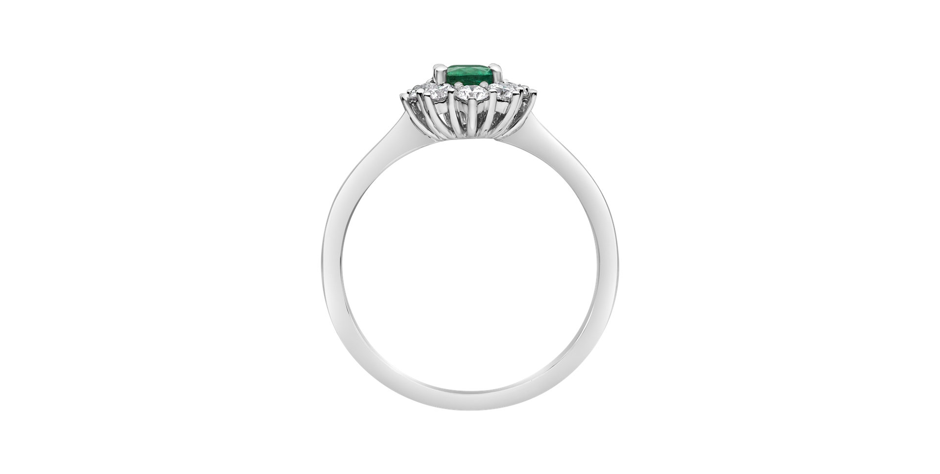 Prsteň s diamantmi a smaragdom Princess