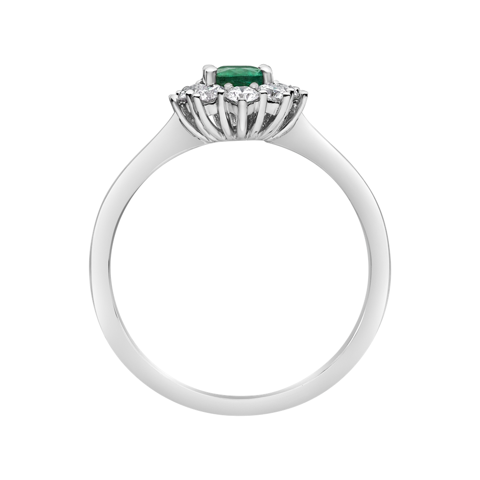 Prsteň s diamantmi a smaragdom Princess