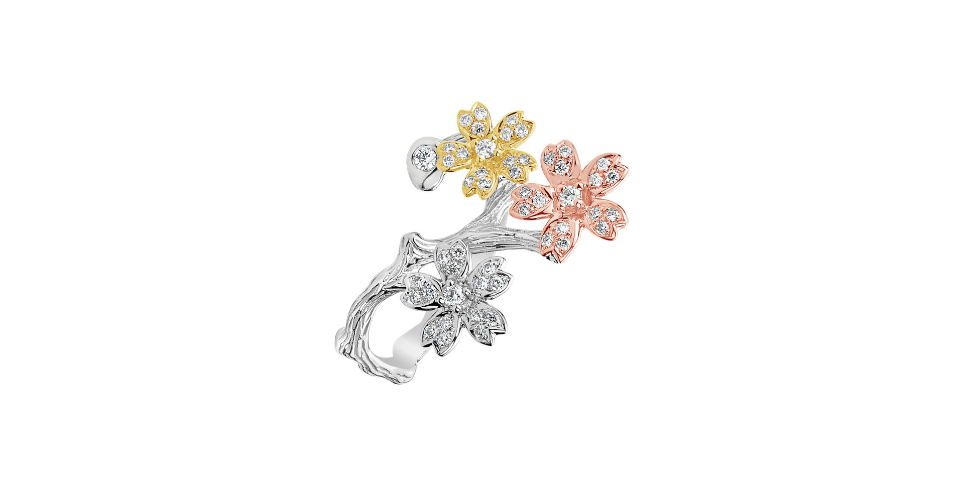 Prsteň s diamantmi Flower Feeling