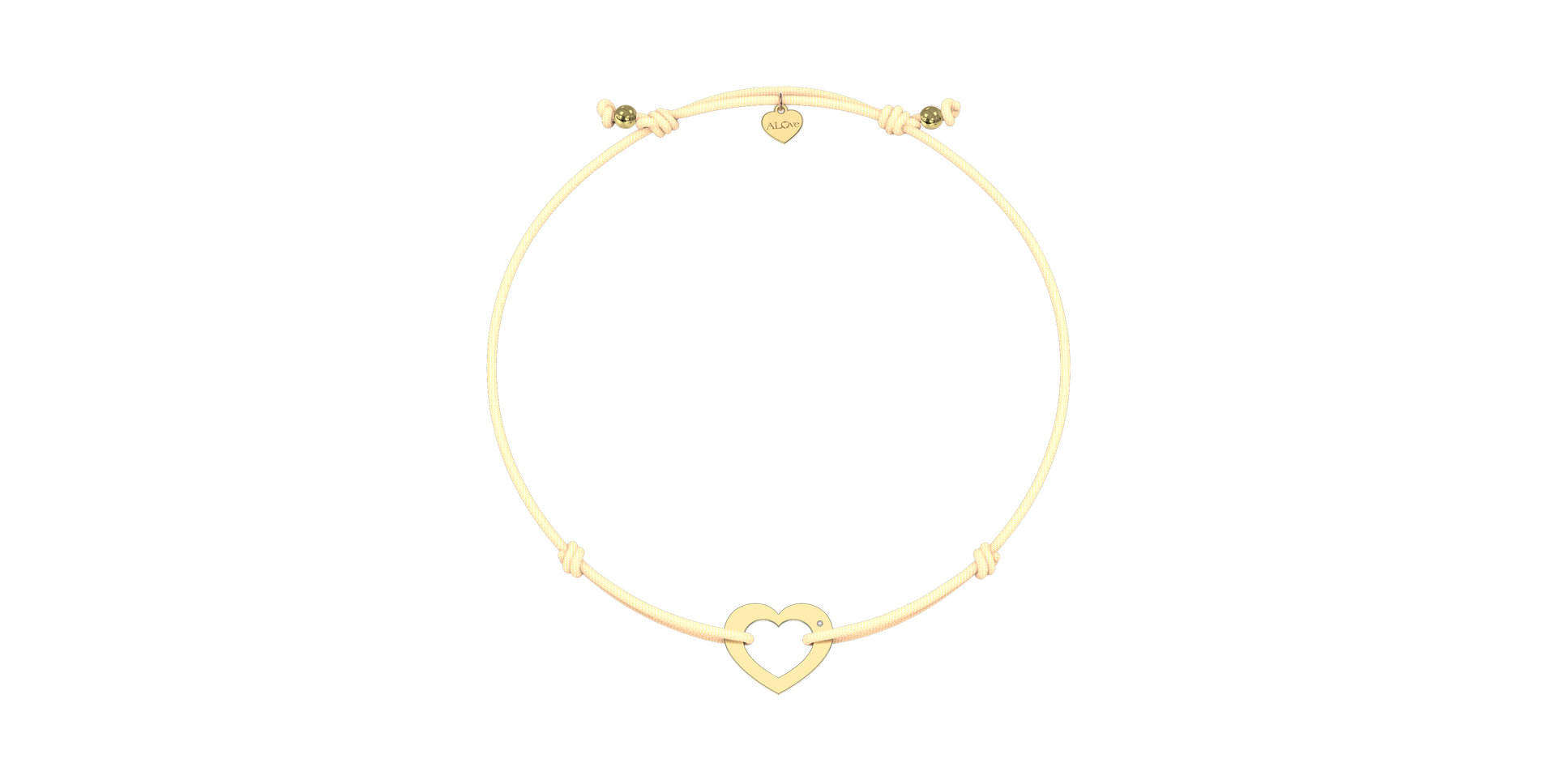 Diamantový náramok so šnúrkou Love