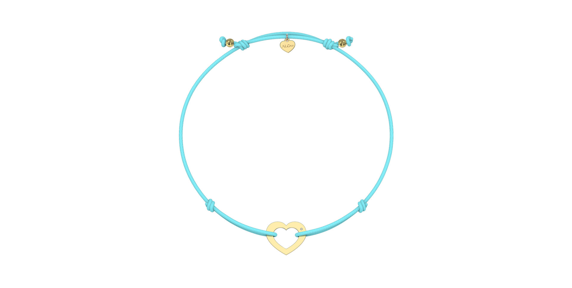 Diamantový náramok so šnúrkou Love