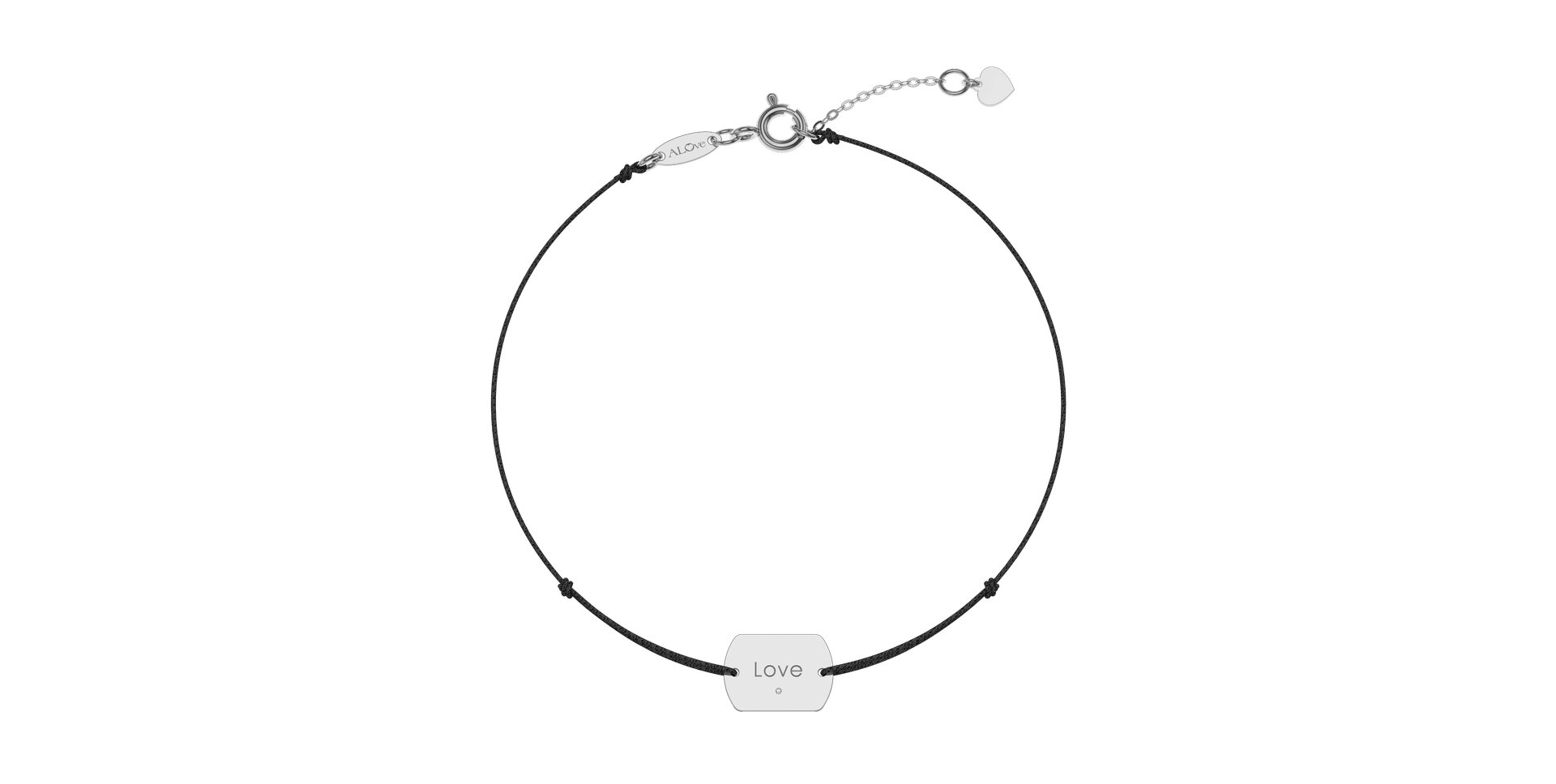 Diamantový náramok so šnúrkou Love Stamp