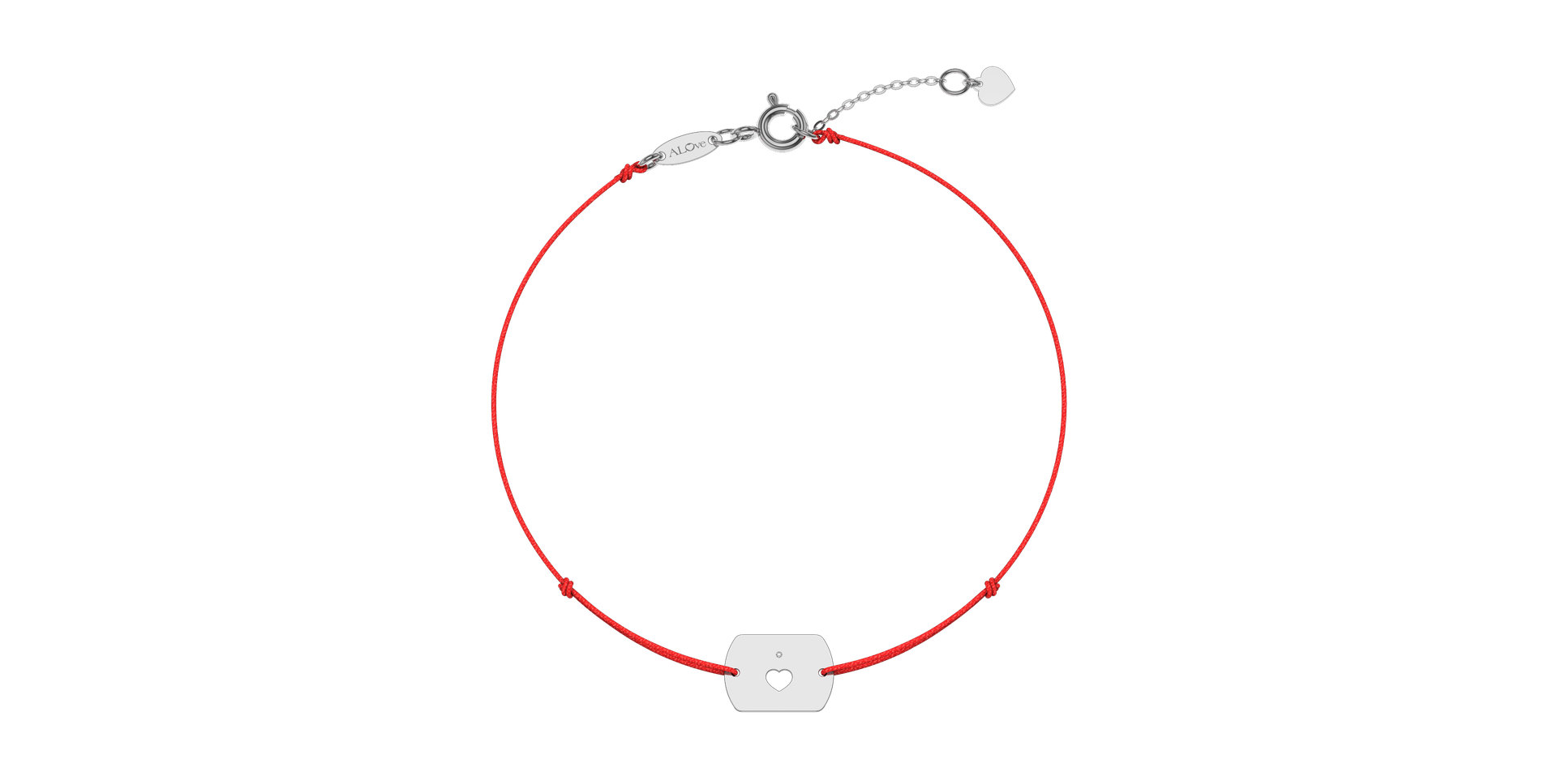 Diamantový náramok so šnúrkou Heart Stamp