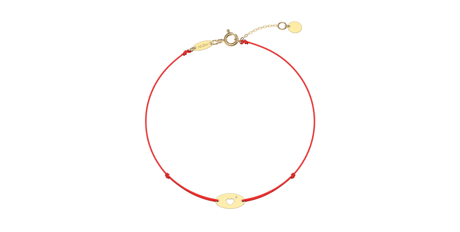 Diamantový náramok so šnúrkou Gold Heart