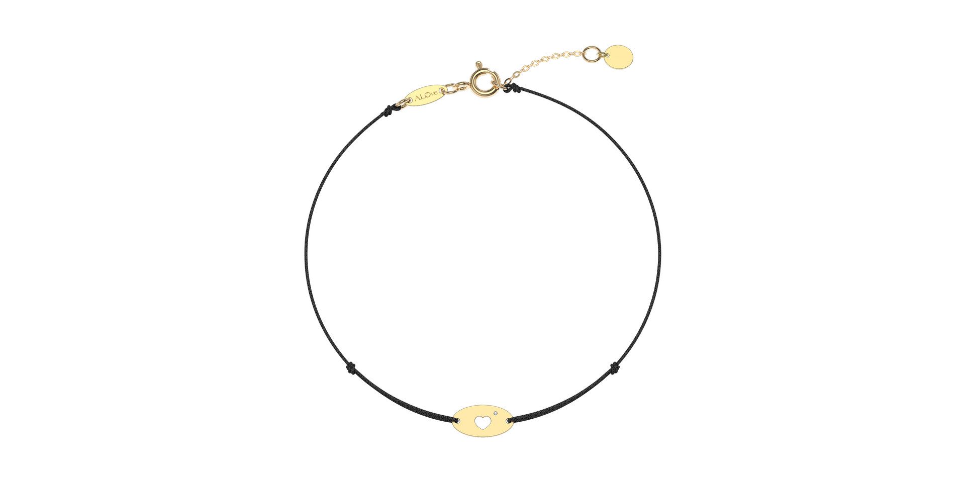 Diamantový náramok so šnúrkou Gold Heart