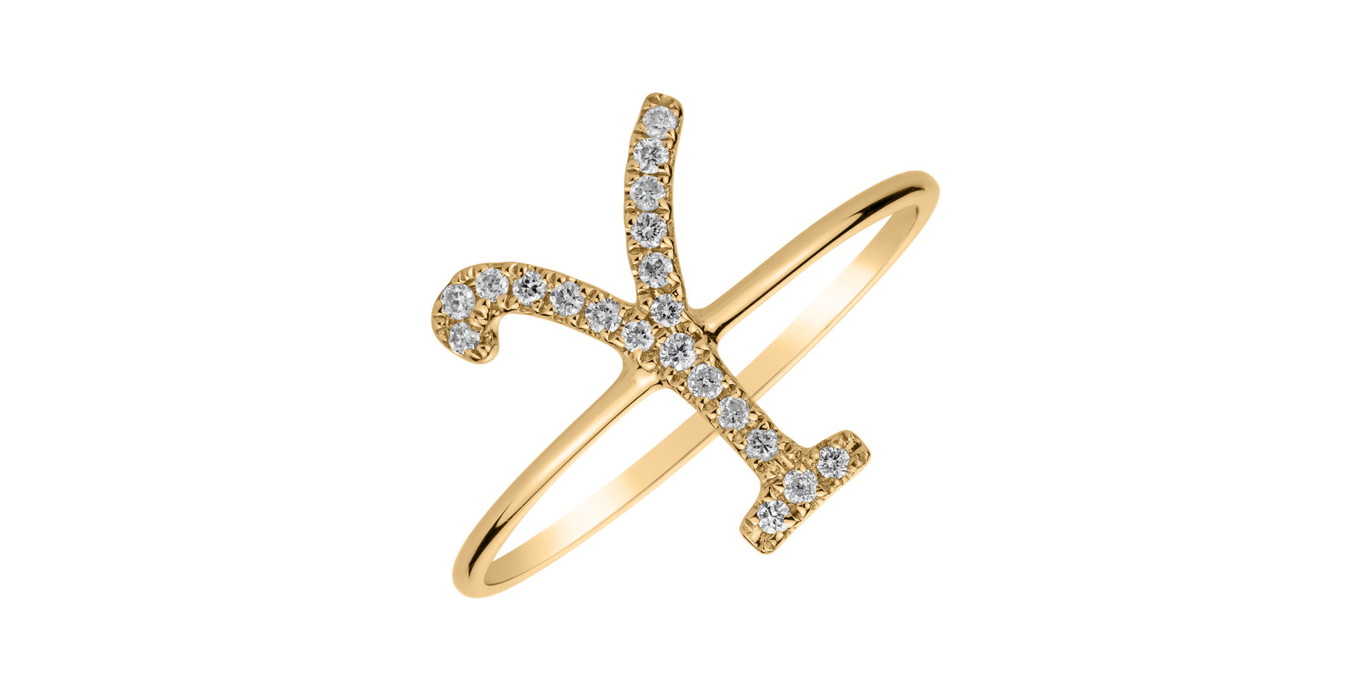 Prsteň s diamantmi Curly Glittery