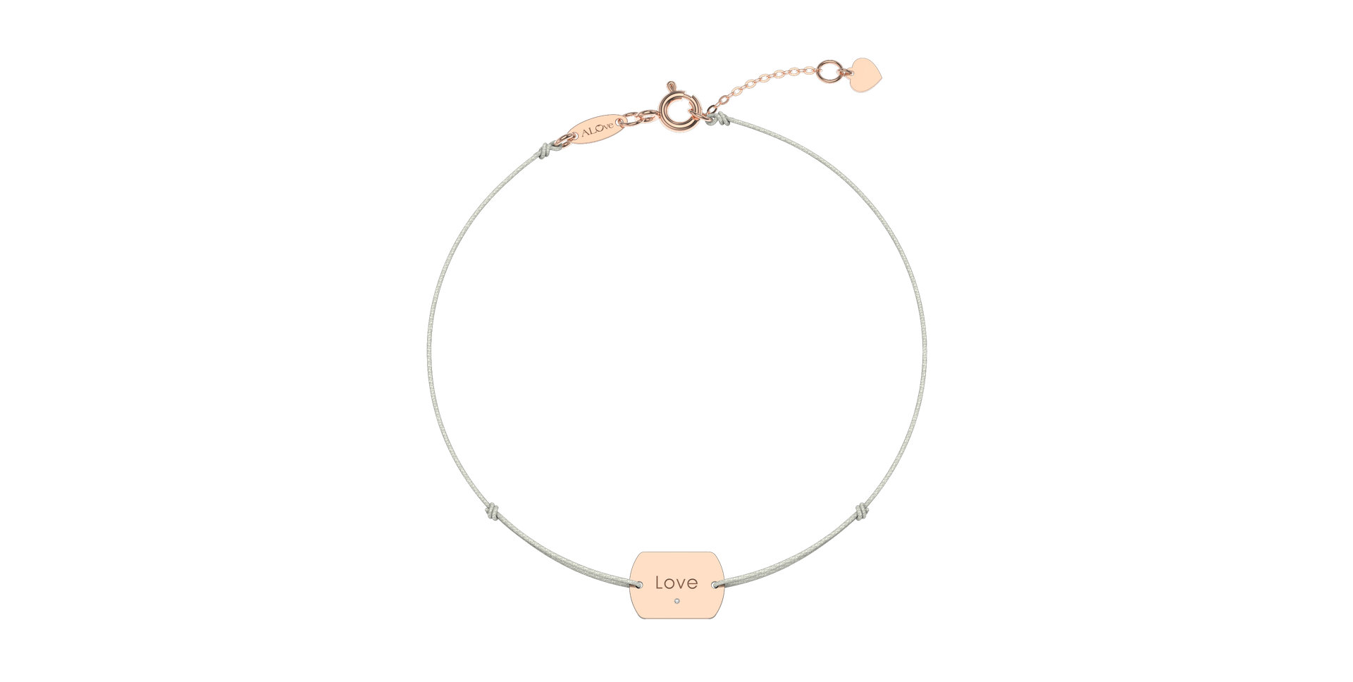 Diamantový náramok so šnúrkou Love Stamp