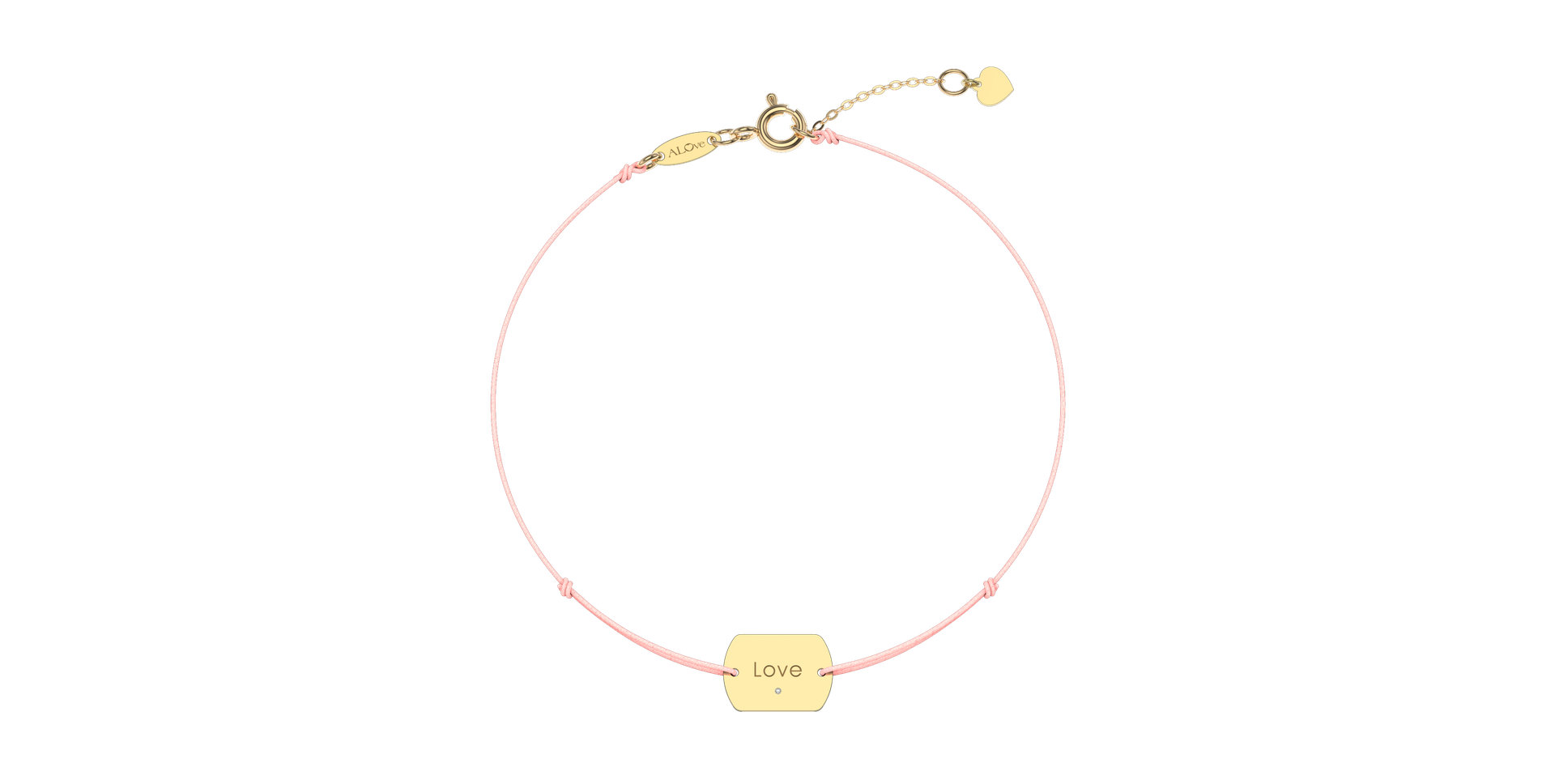 Diamantový náramok so šnúrkou Love Stamp