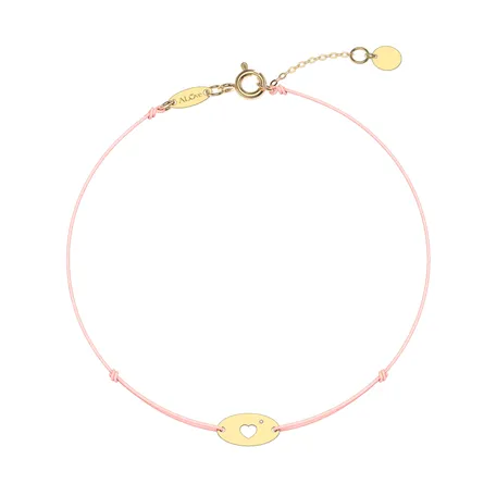 Diamantový náramok so šnúrkou Gold Heart