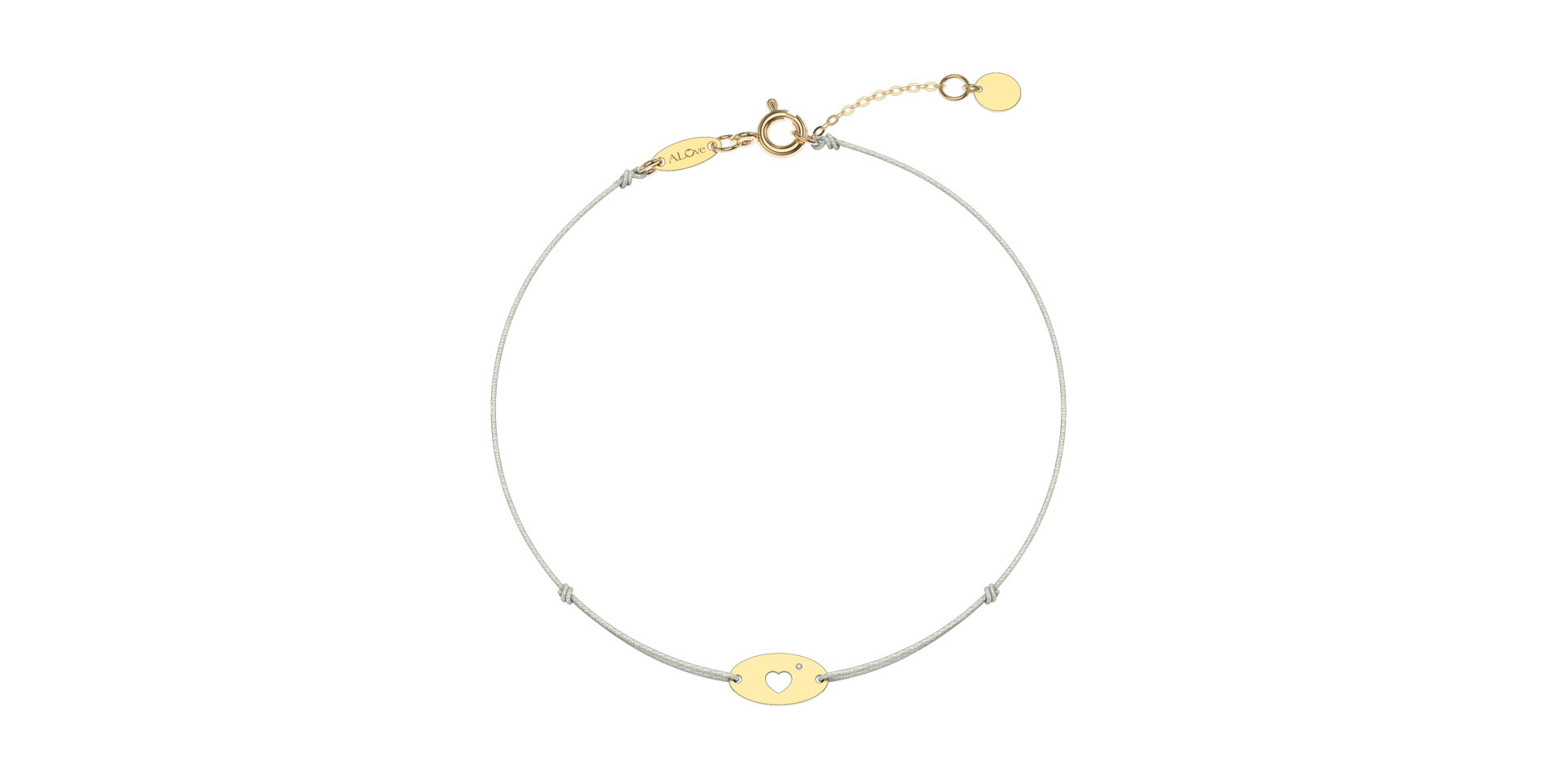 Diamantový náramok so šnúrkou Gold Heart