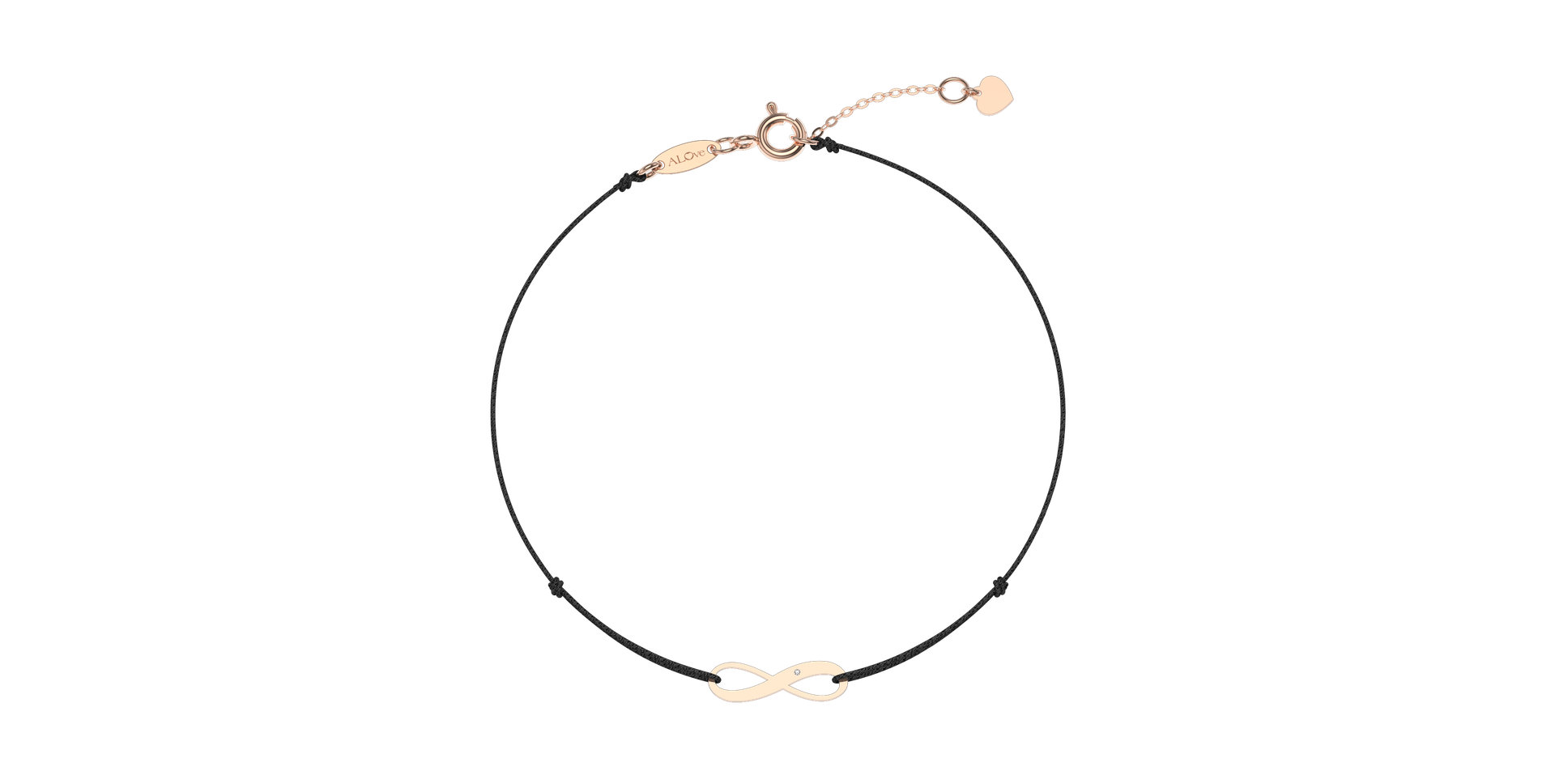 Diamantový náramok so šnúrkou Infinity