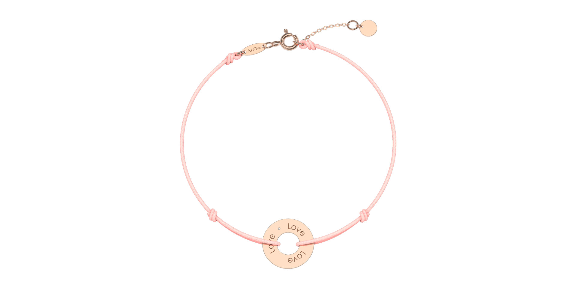 Diamantový náramok so šnúrkou Love Circle