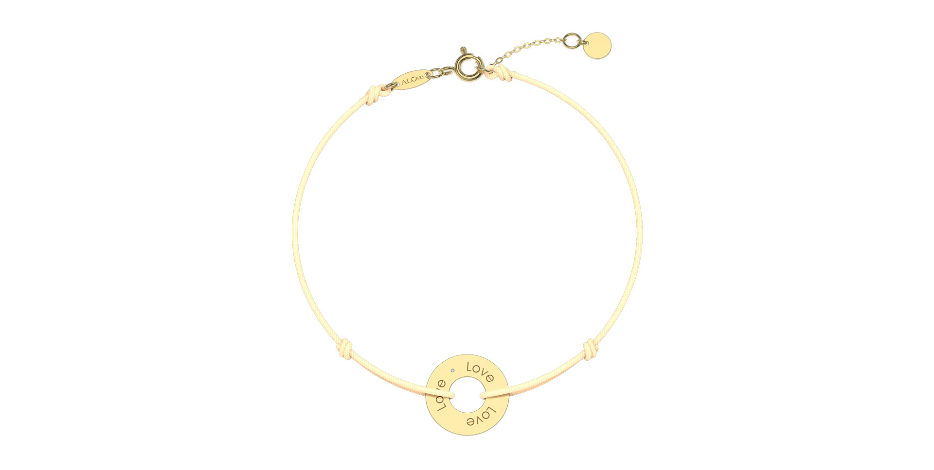 Diamantový náramok so šnúrkou Love Circle