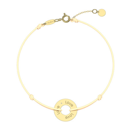 Diamantový náramok so šnúrkou Love Circle