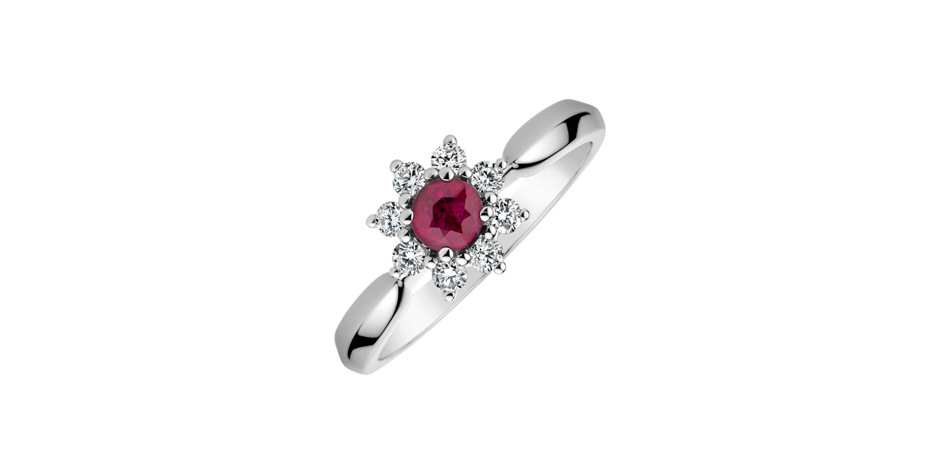 Prsteň s rubínom a diamantmi Starlet Blossom