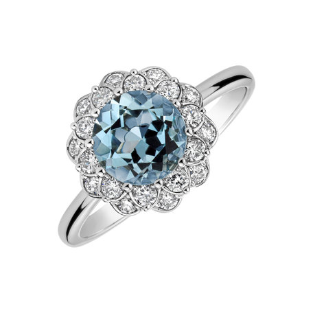 Prsteň s topásom a diamantmi Flower Joy
