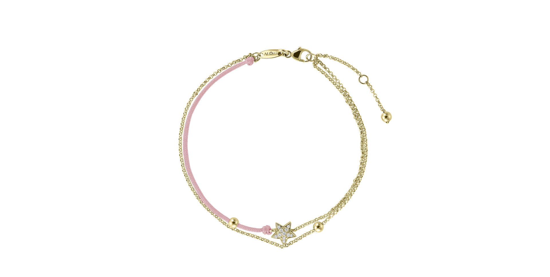 Diamantový náramok so šnúrkou Dream Message