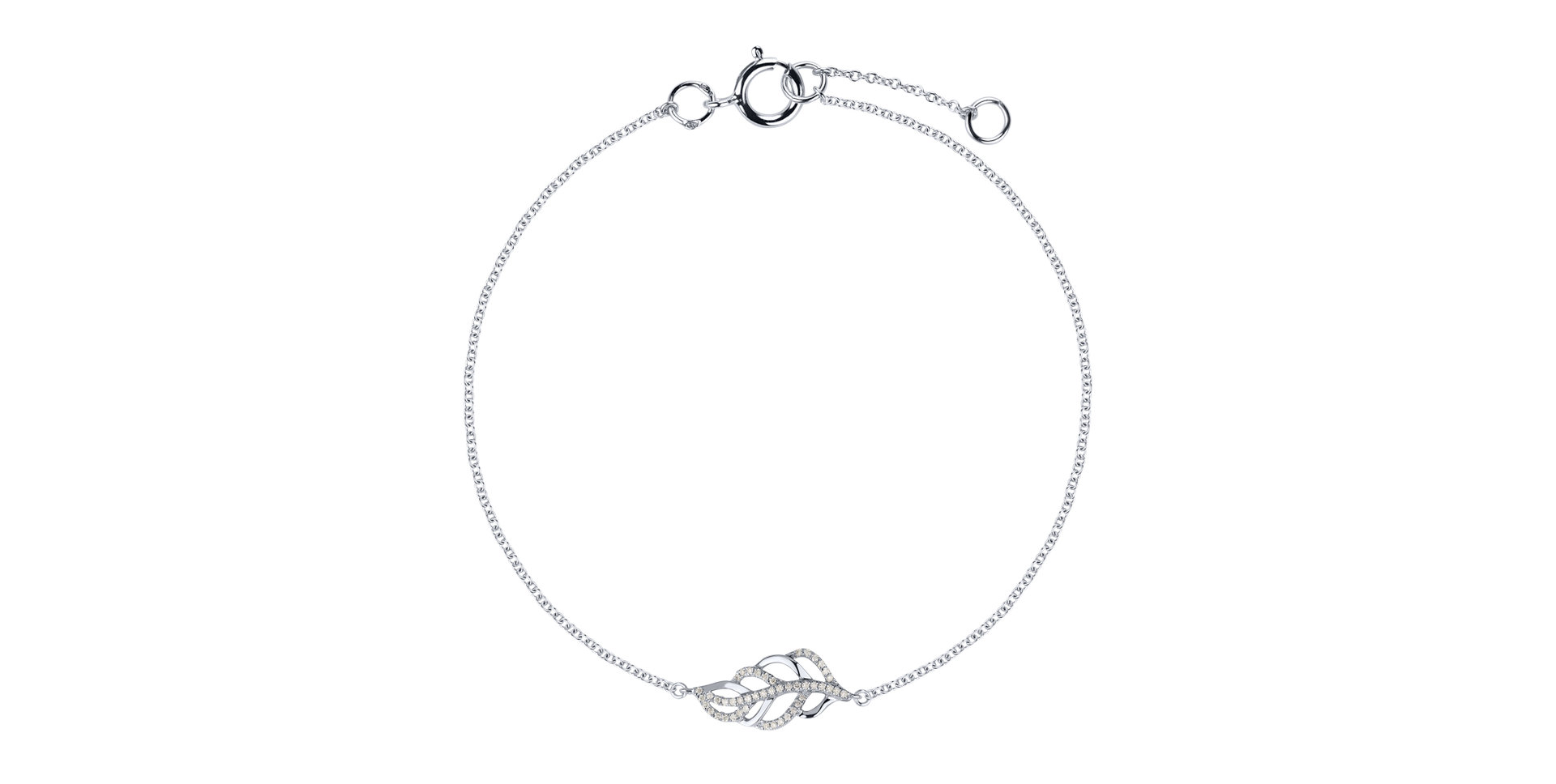 Náramok s diamantmi Shiny Leaf