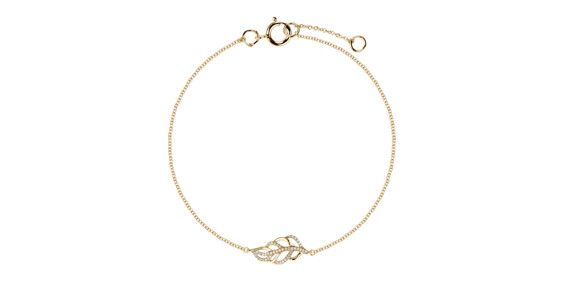 Náramok s diamantmi Shiny Leaf