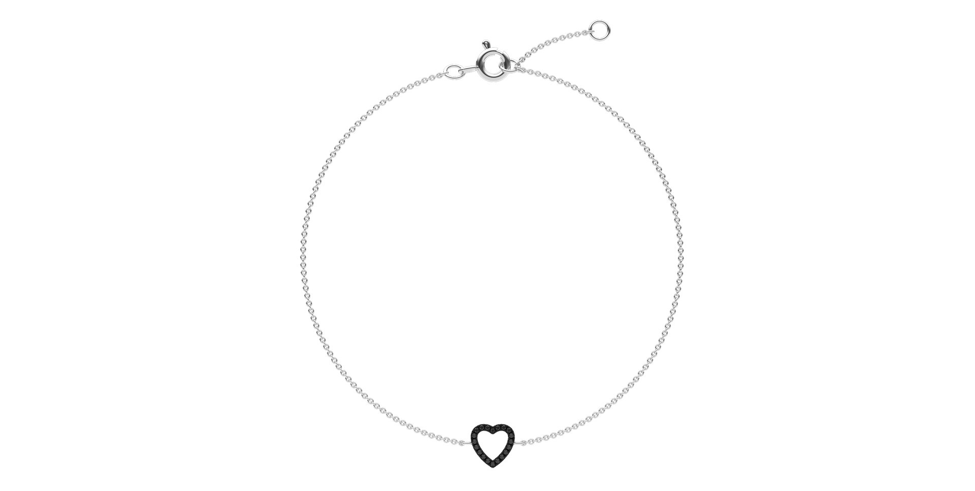 Náramok s čiernymi diamantmi Tender Heart