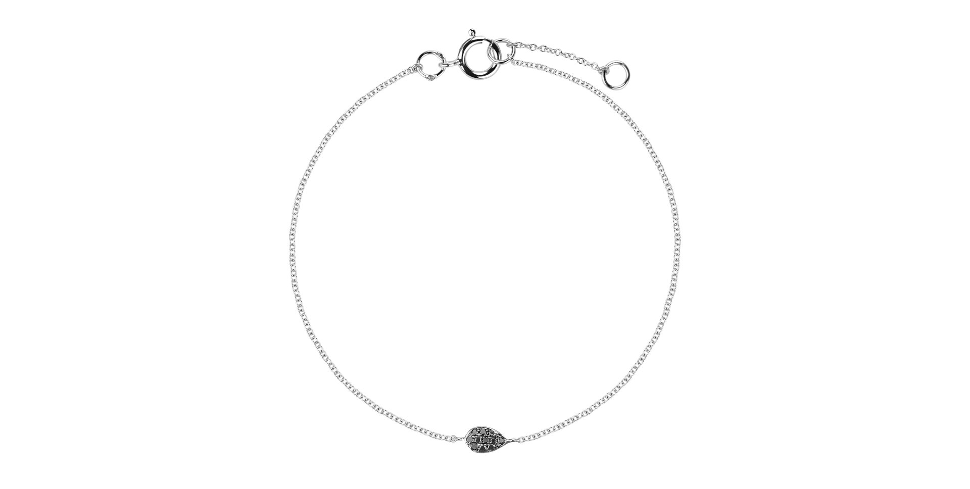 Náramok s čiernymi diamantmi Shiny Drop