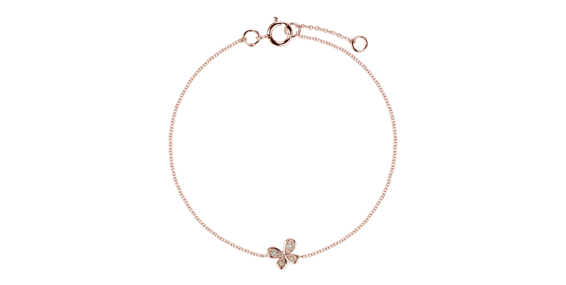 Náramok s hnedými diamantmi Little Butterfly