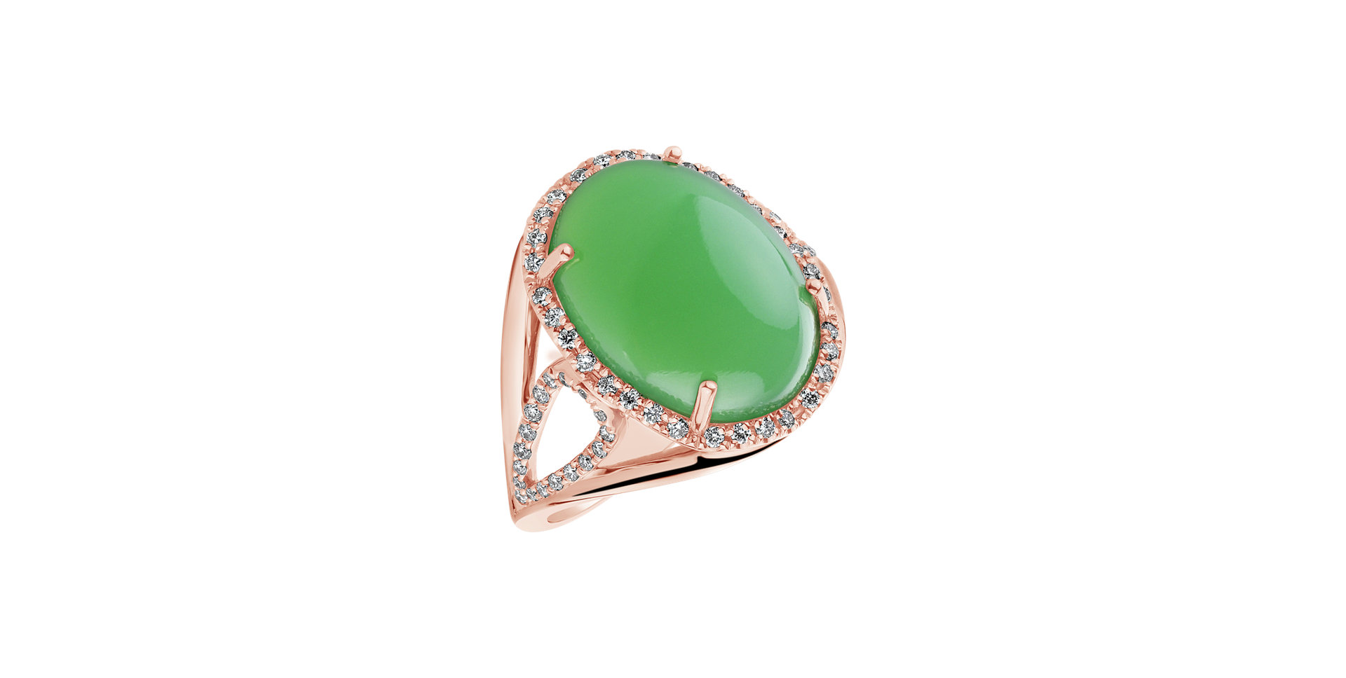 Prsteň s chalcedonom a diamantmi Posh Witchery