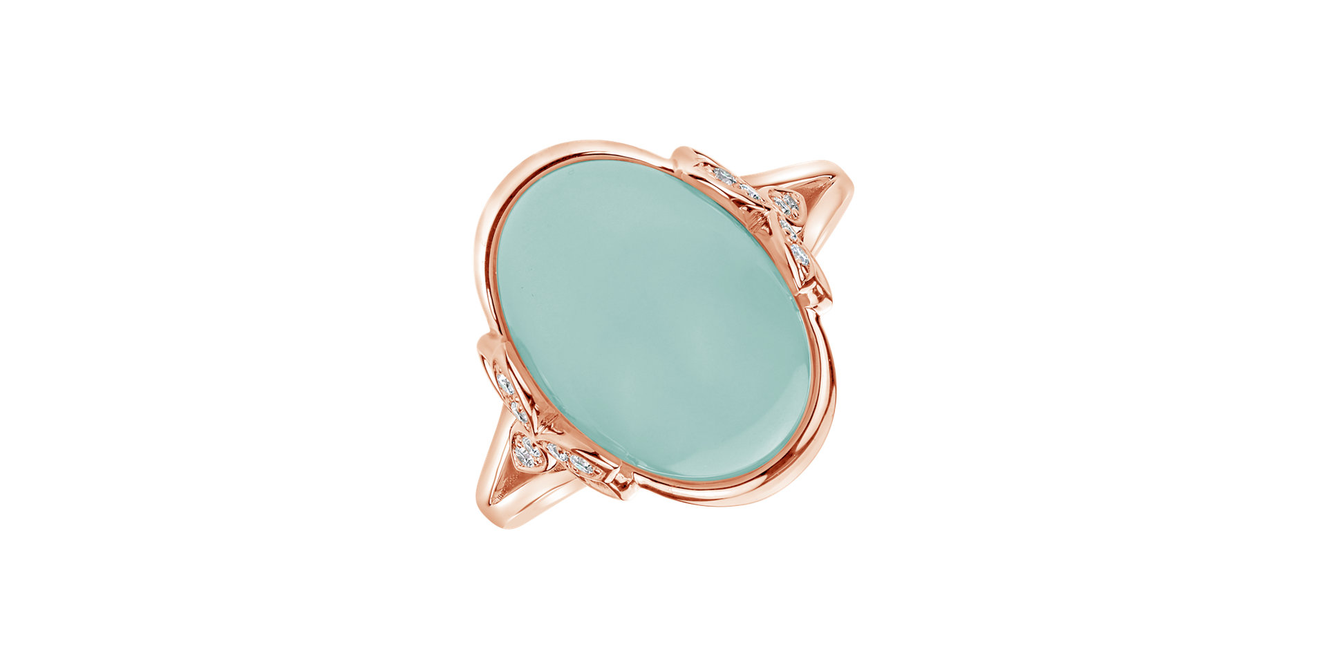 Prsteň s chalcedonom a diamantmi Princess Mystery