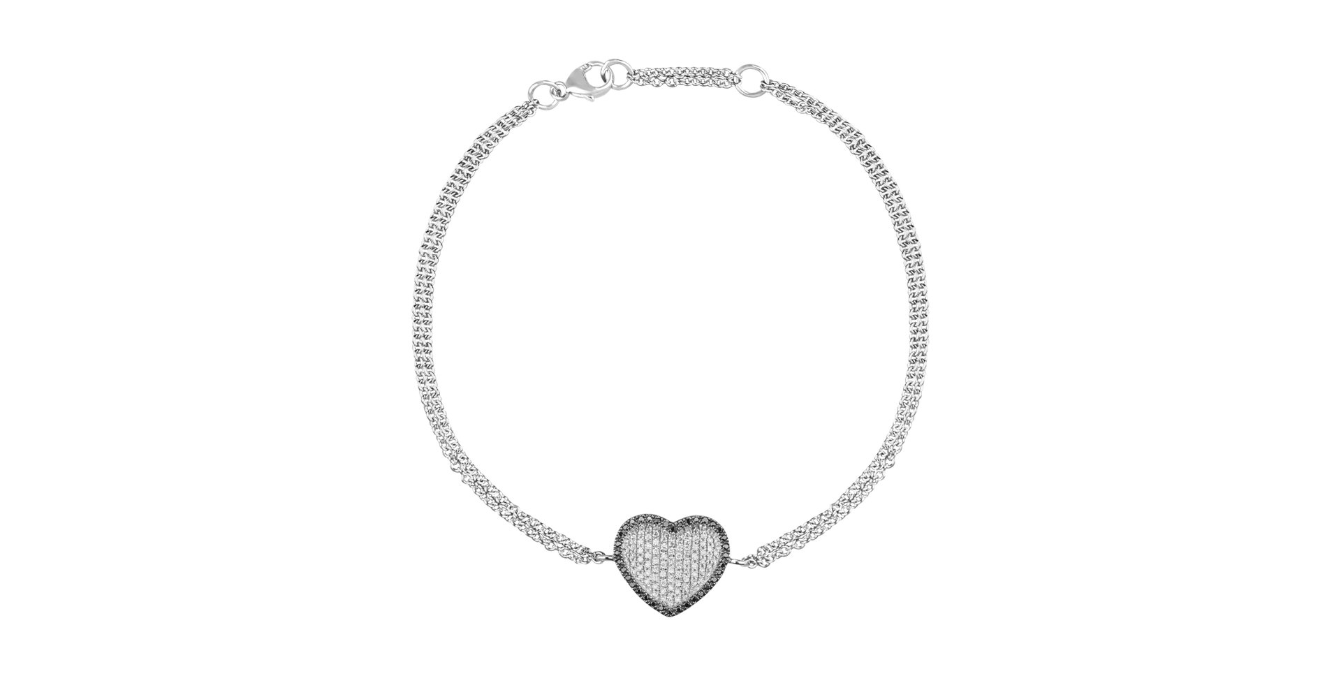 Náramok s čiernymi a bielymi diamantmi Love Dimension