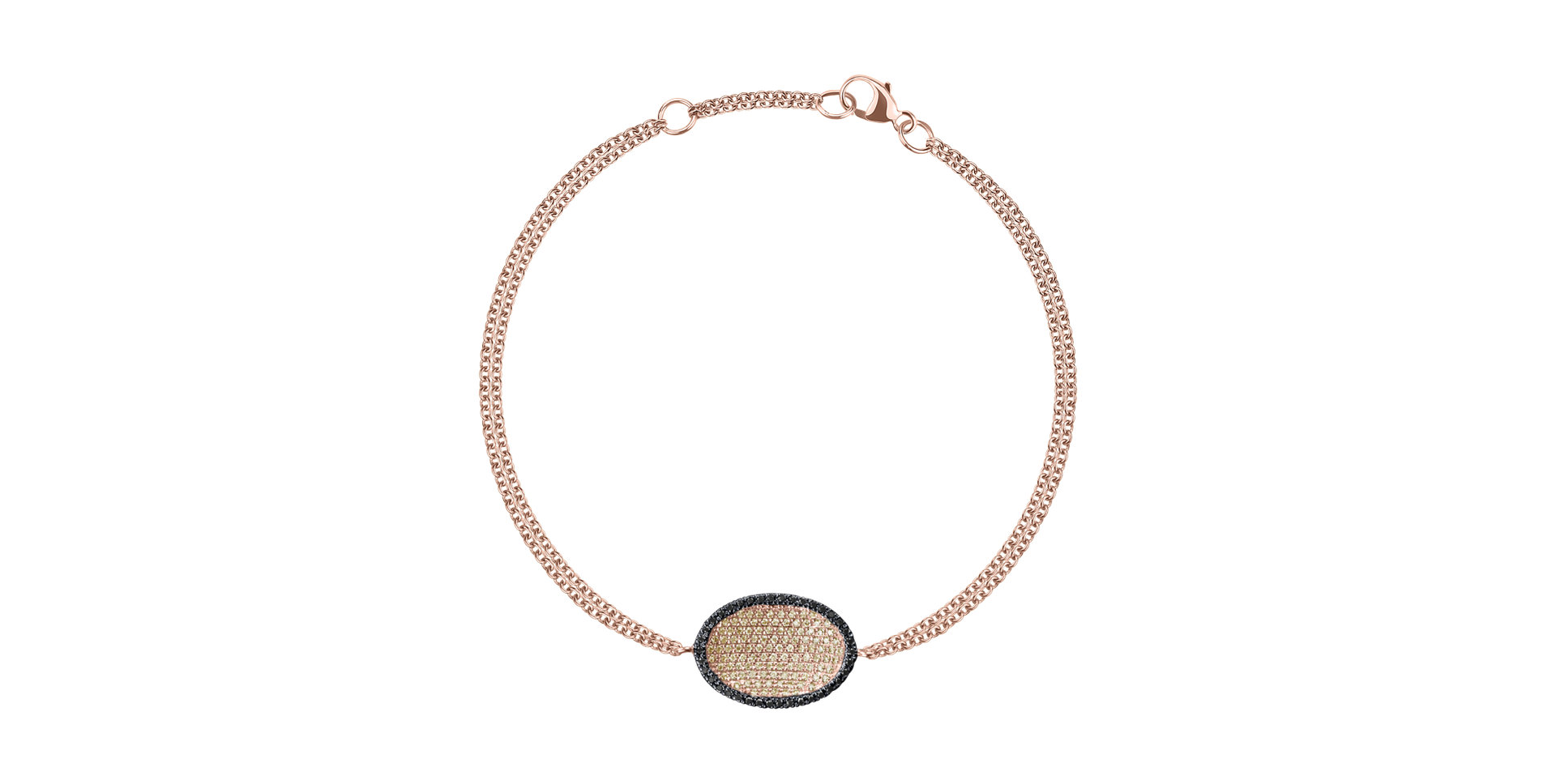 Náramok s bielymi, hnedými a čiernymi diamantmi My Heaven