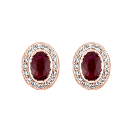 Náušnice s diamantmi a rubínom Lucky Ruby