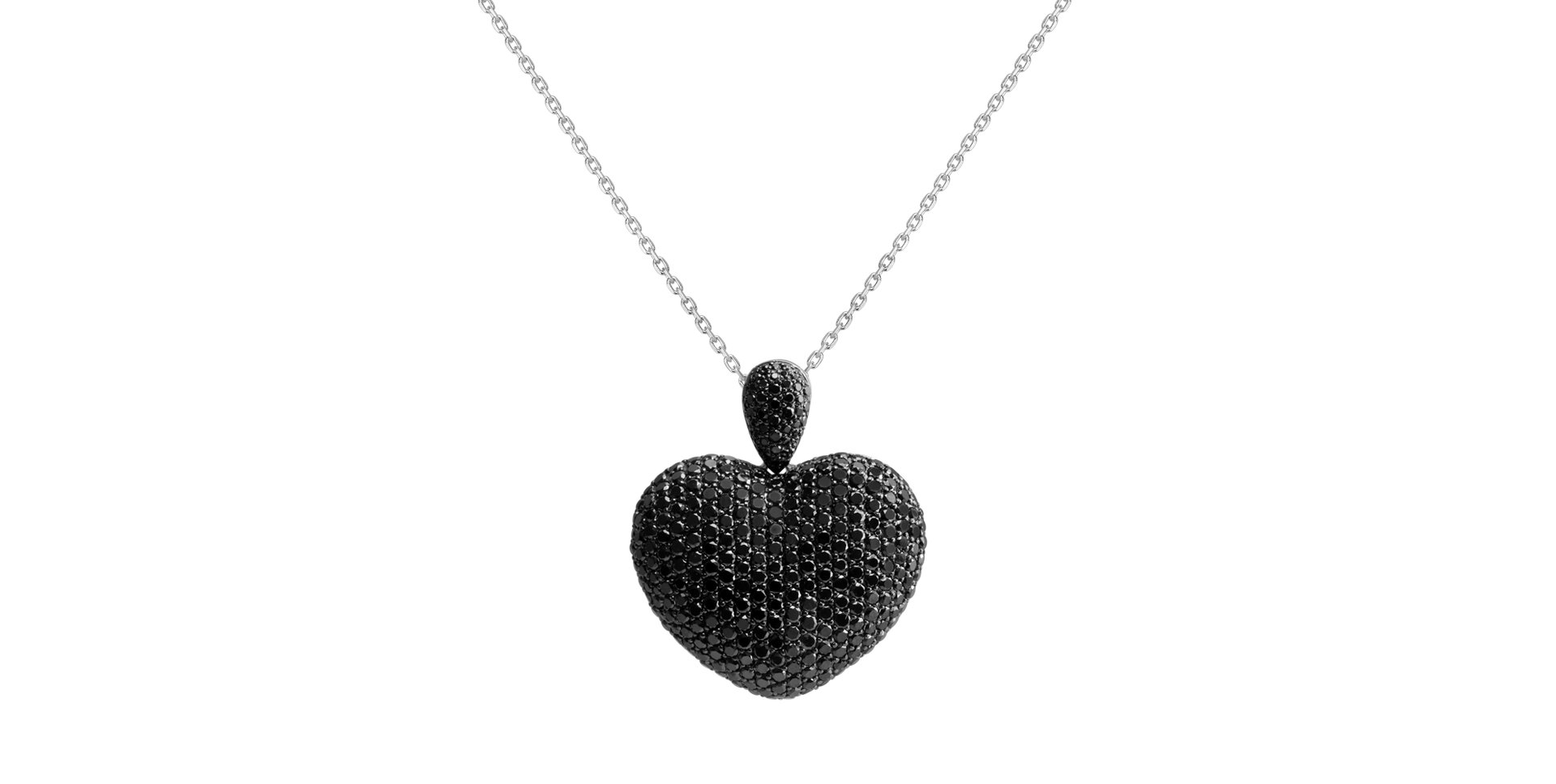 Přívěsok s čiernymi diamantmi Heart Brilliance