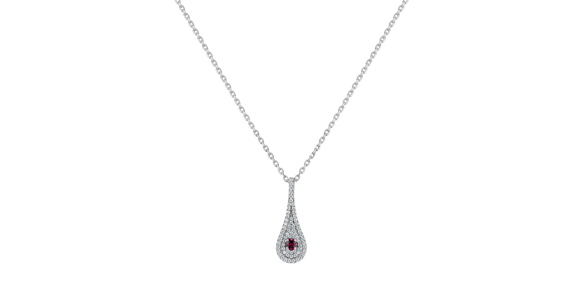 Přívěsok s rhodolitom a diamantmi Classy Drop