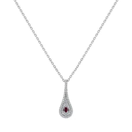 Přívěsok s rhodolitom a diamantmi Classy Drop