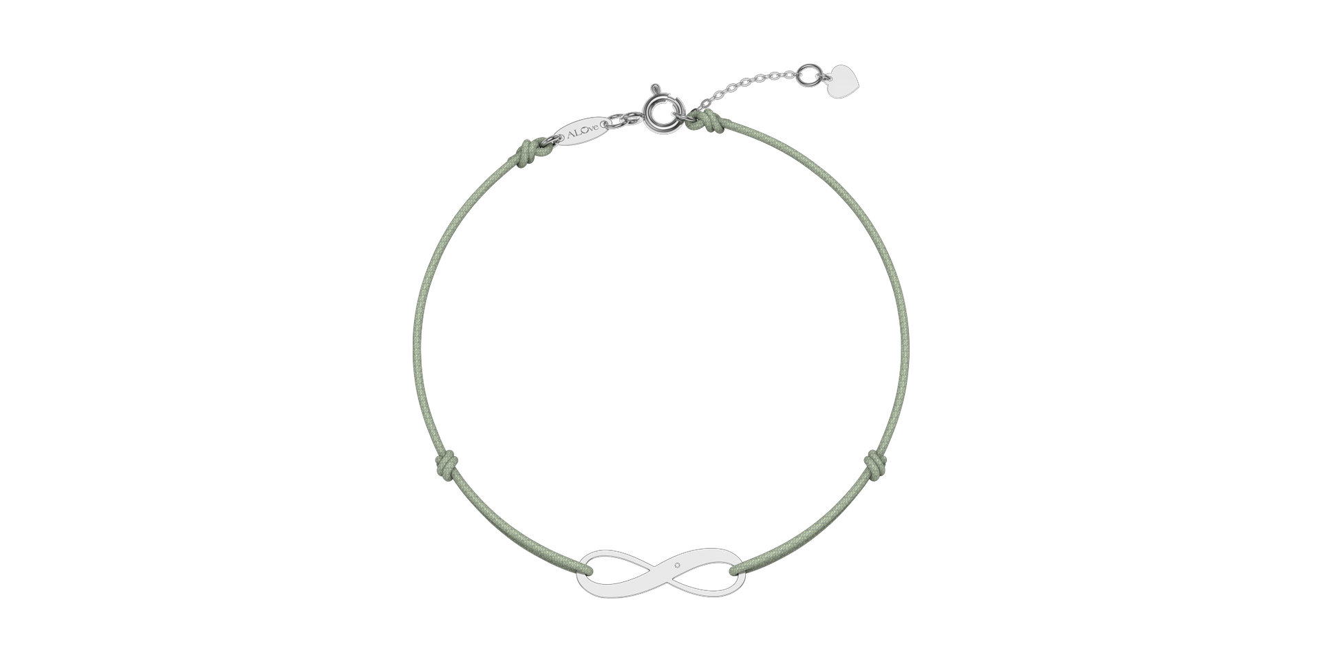 Diamantový náramok so šnúrkou Infinity