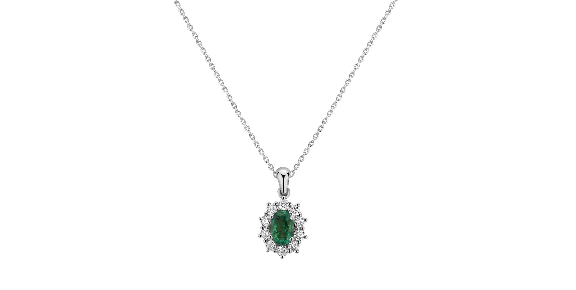 Přívěsok so smaragdom a diamantmi Goddess Elegance