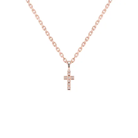 Prívesok s diamantmi Small Cross