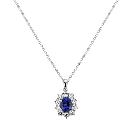 Přívěsok s tanzanitom a diamantmi Goddess Elegance
