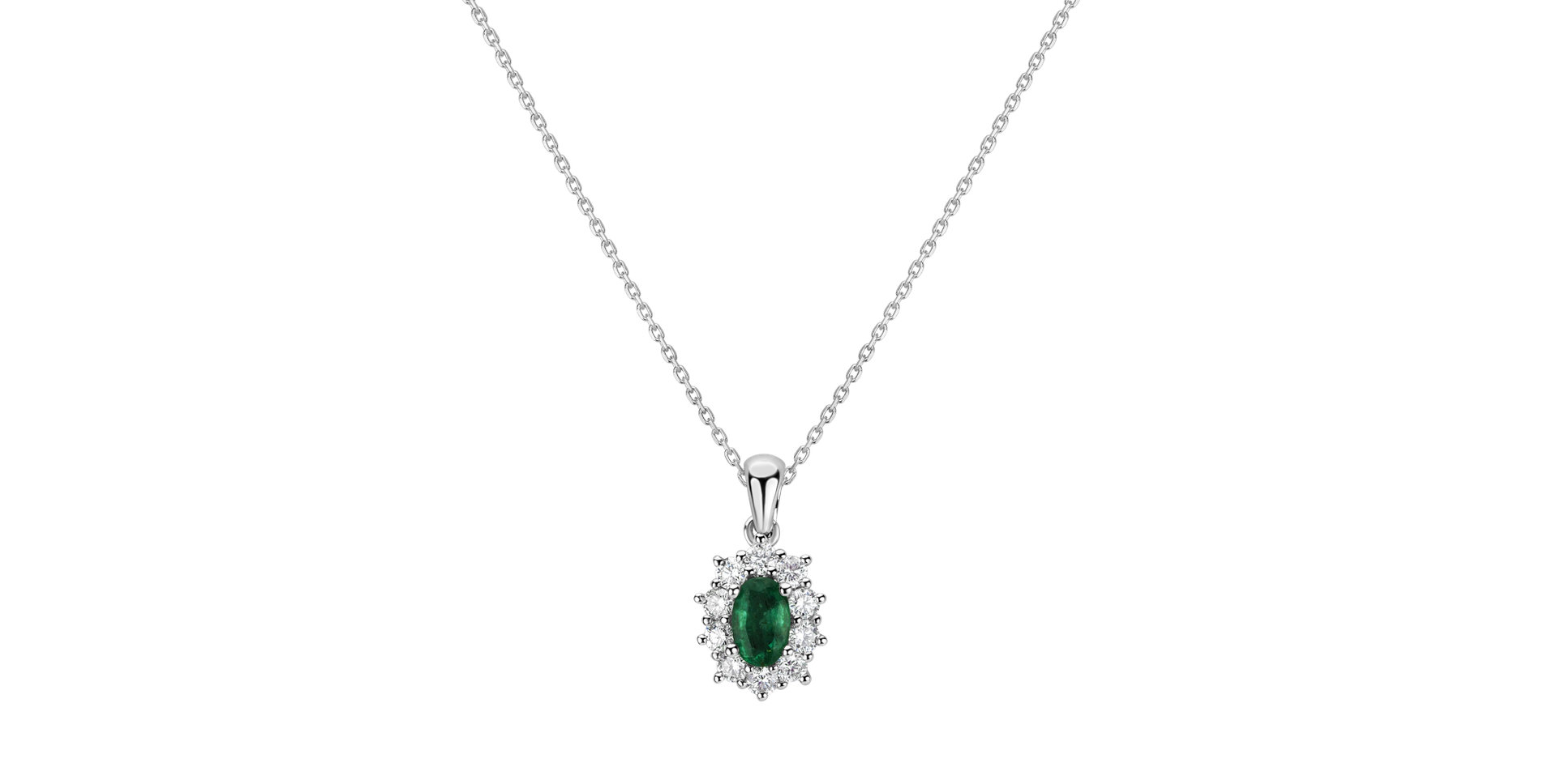 Přívěsok so smaragdom a diamantmi Goddess Elegance