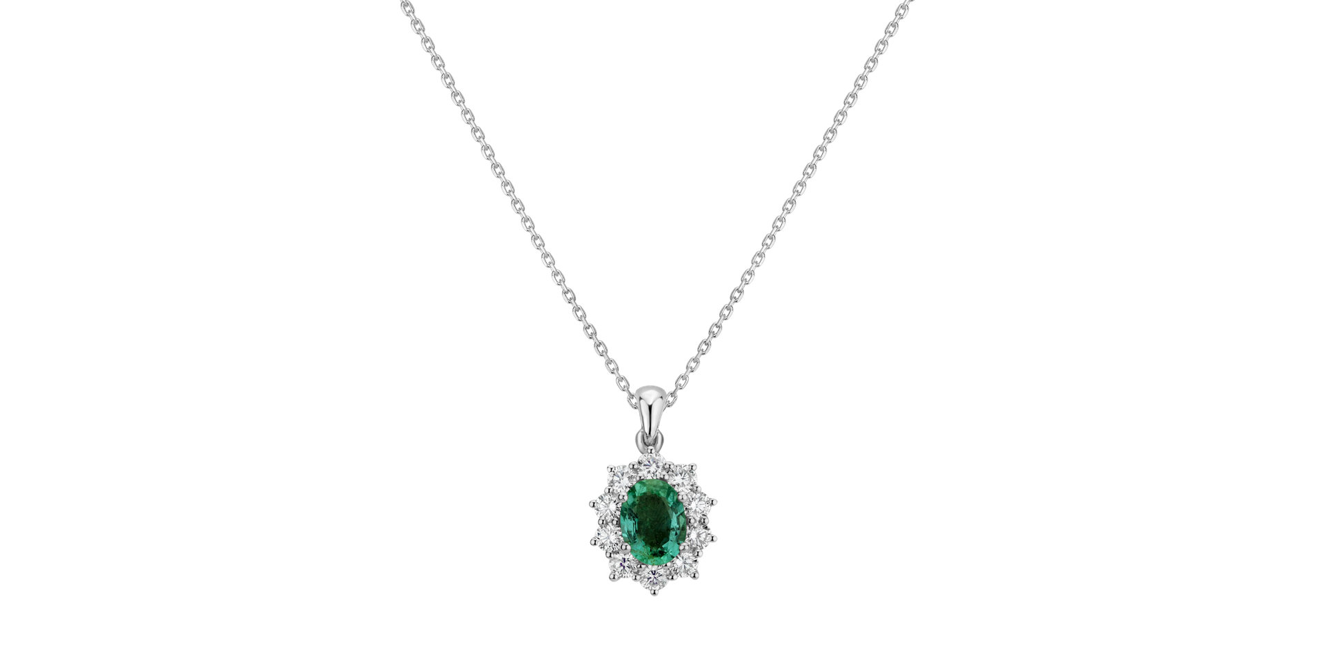 Přívěsok so smaragdom a diamantmi Goddess Elegance
