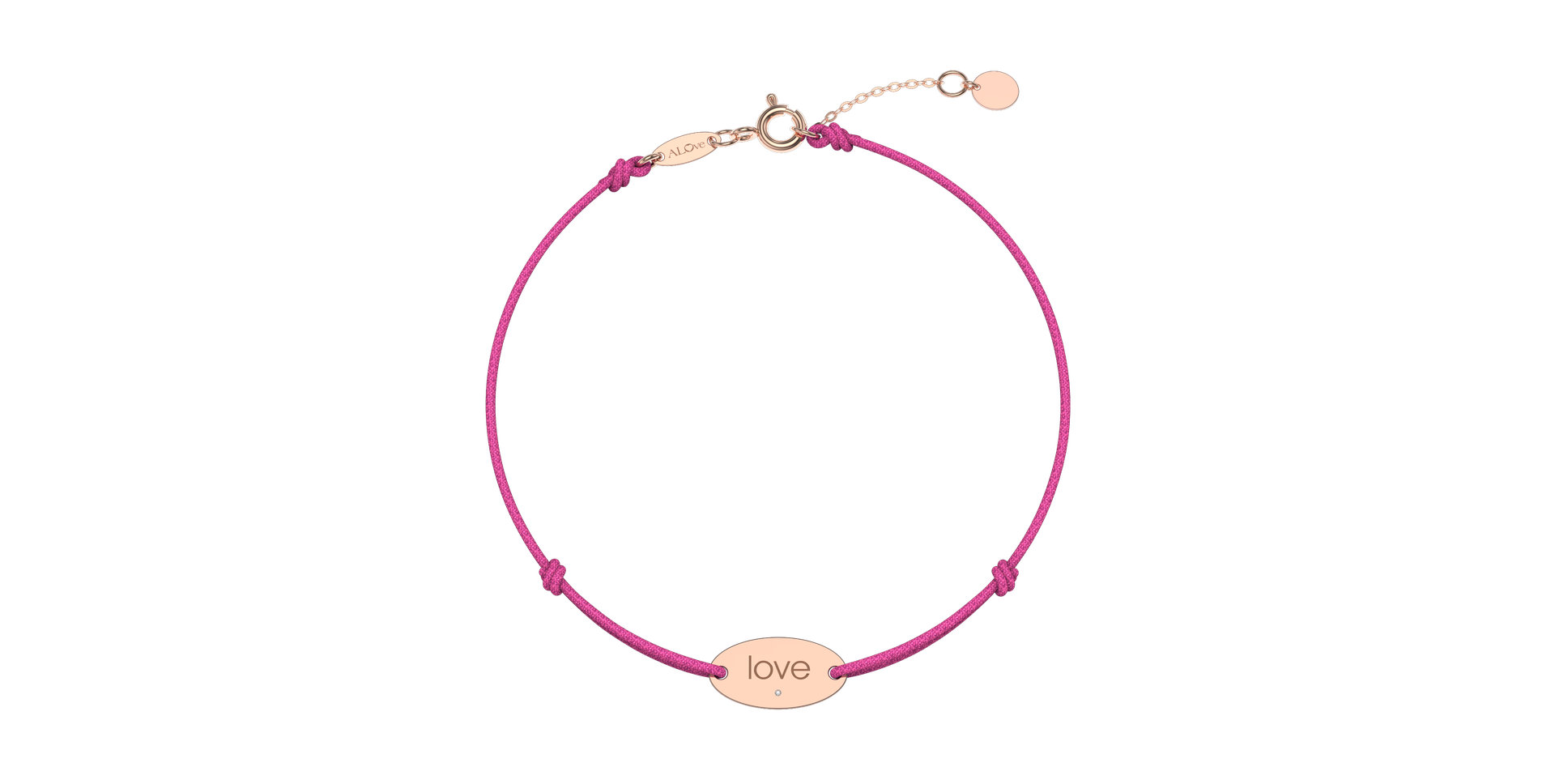 Diamantový náramok so šnúrkou Love