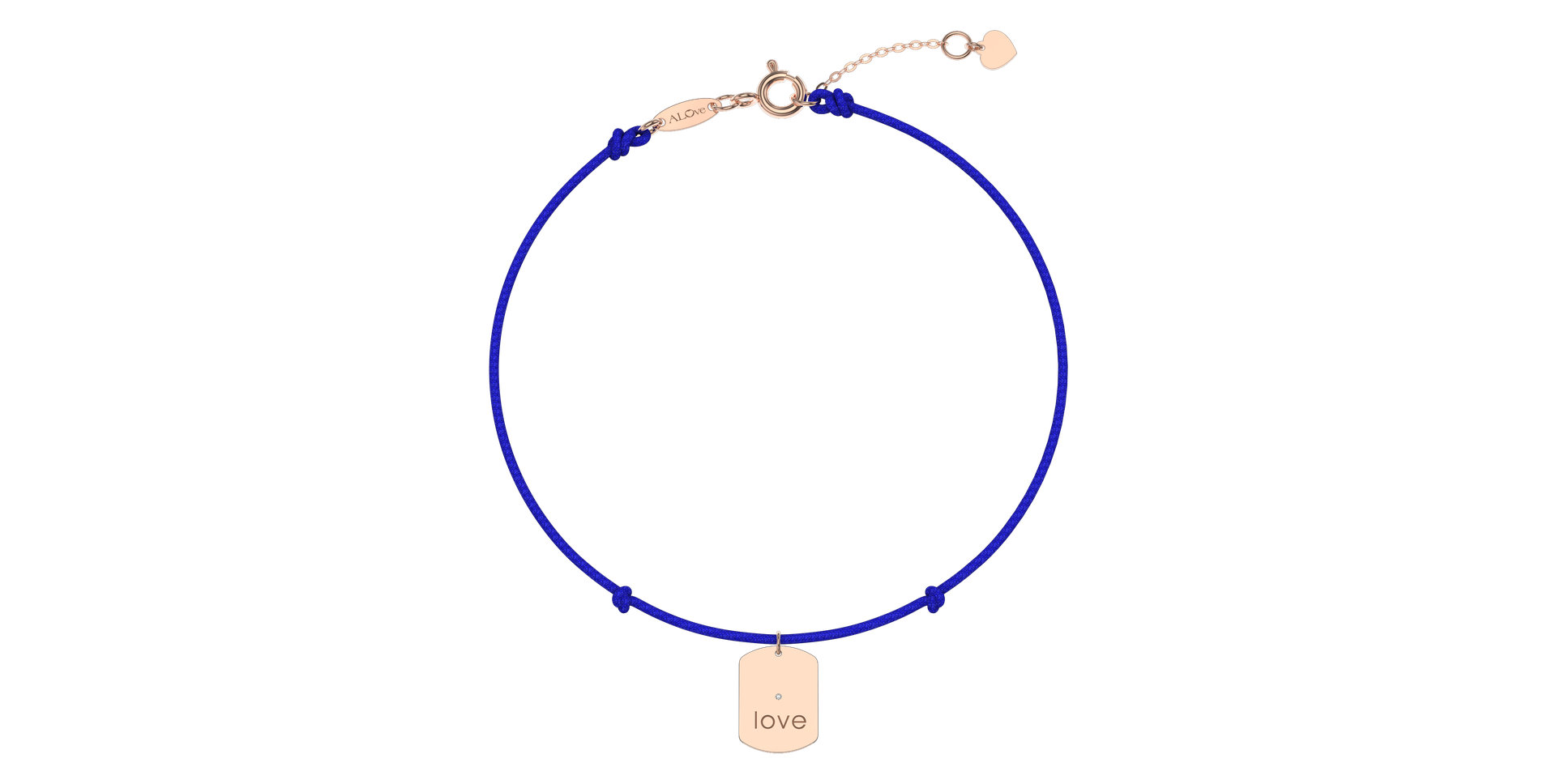 Diamantový náramok so šnúrkou Military Stamp