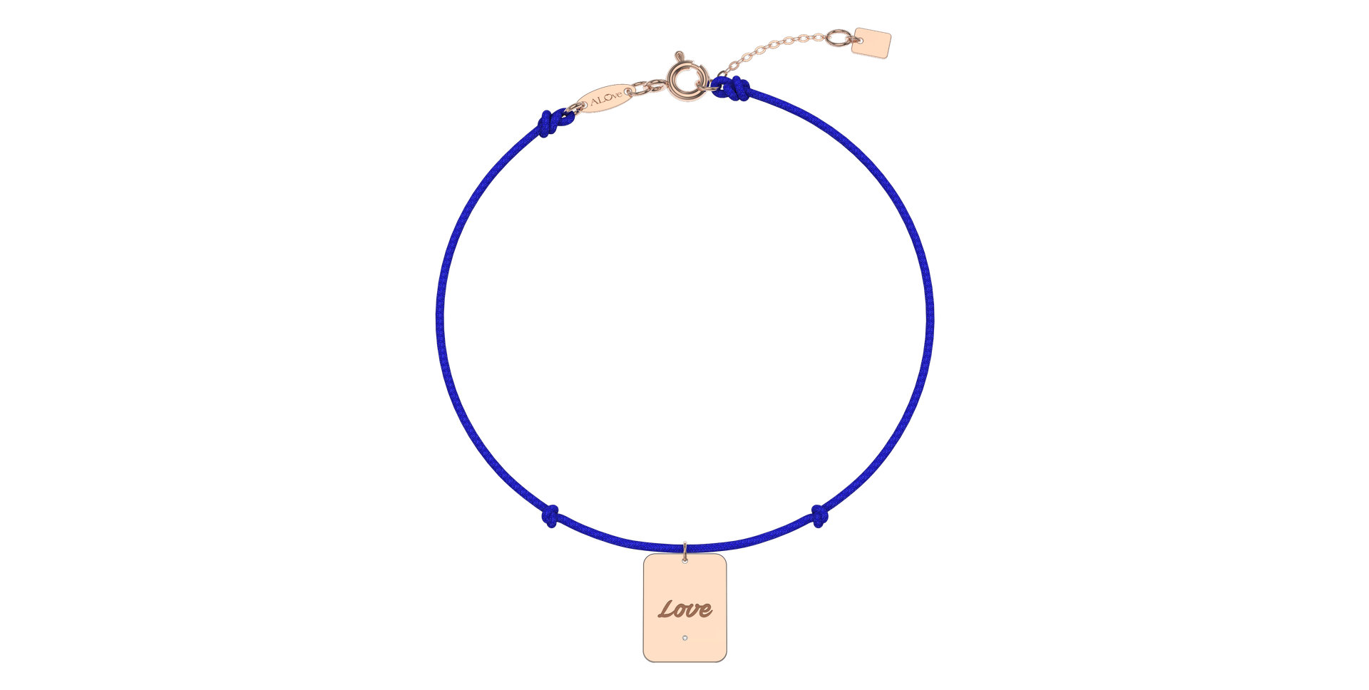 Diamantový náramok so šnúrkou Stamp Love