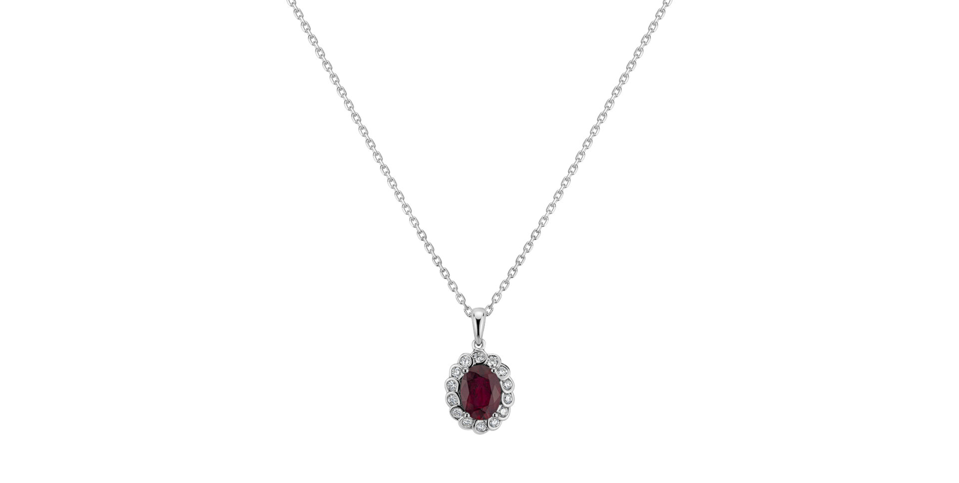 Přívěsok s rubínom a diamantmi Glamour Princess