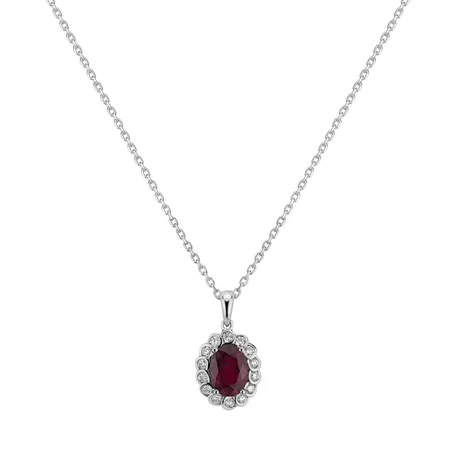 Přívěsok s rubínom a diamantmi Glamour Princess