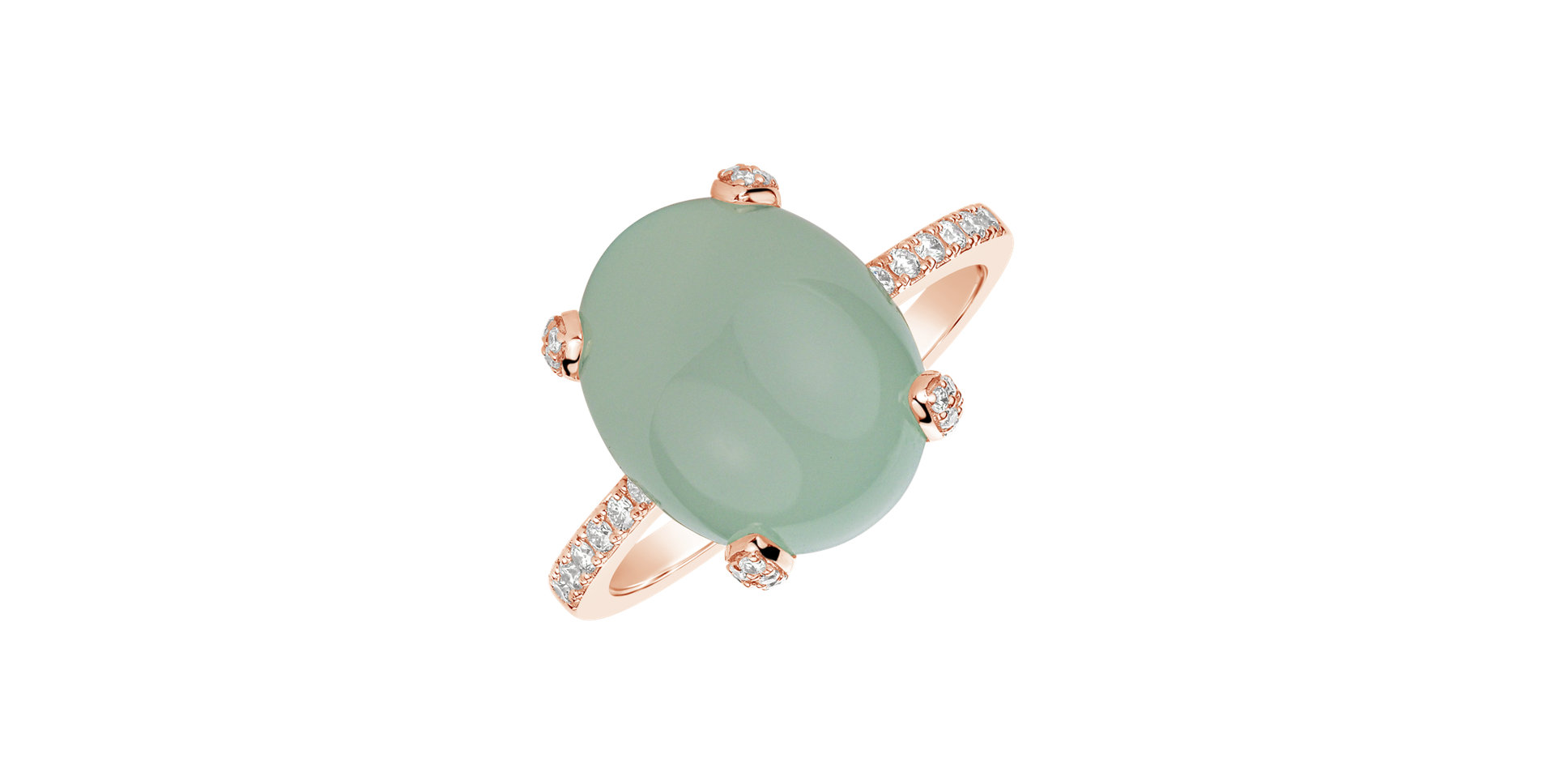 Prsteň s chalcedonom a diamantmi Niche
