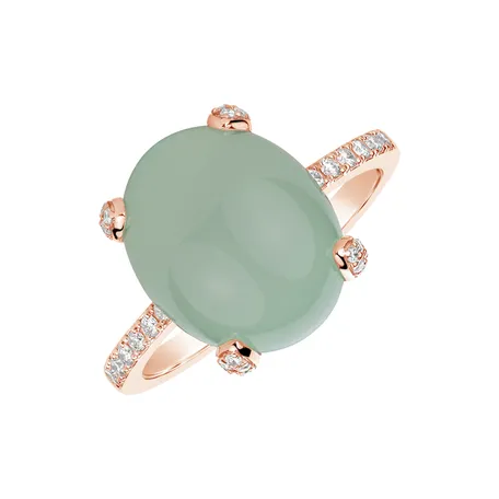 Prsteň s chalcedonom a diamantmi Niche