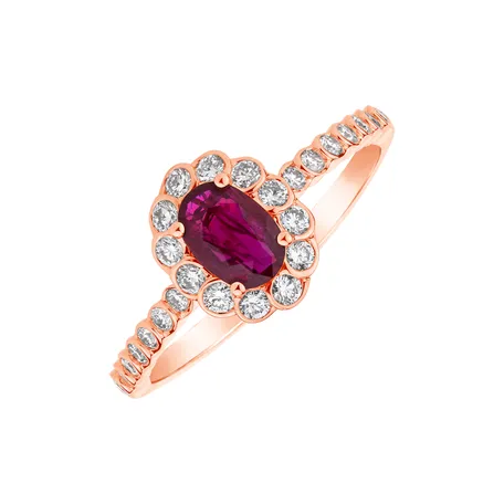 Prsteň s rubínom a diamantmi Princess Glamour