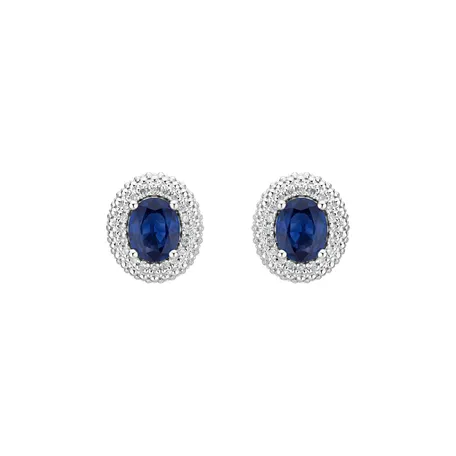 Náušnice s diamantmi a zafírom Royal Sapphire