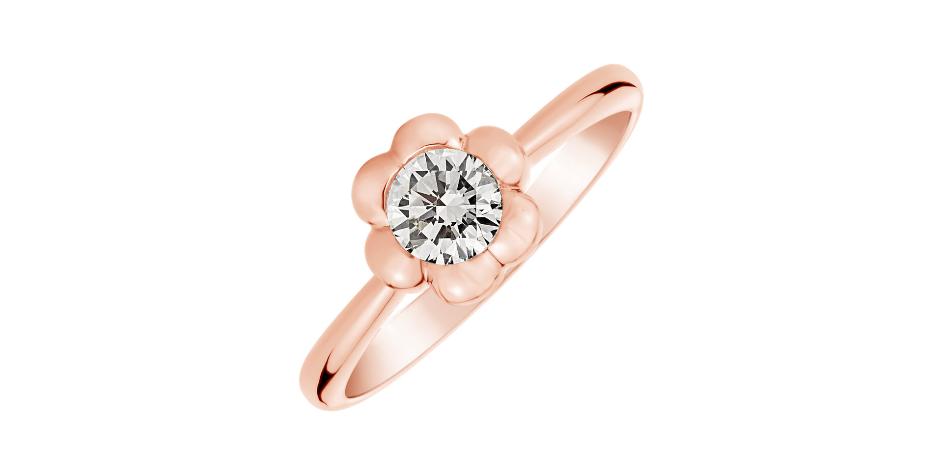Prsteň s diamantom Blooming Love
